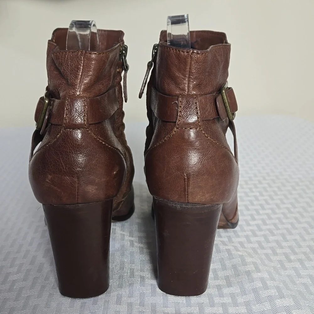 Cole Haan brown leather ankle booties